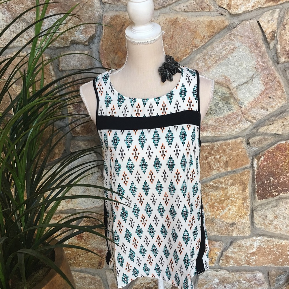 ❌SOLD❌Boho Sleeveless Print Chiffon Loose Blouse - Picture 7 of 8